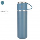 Outdoor Vacuum Cuo for Women Men Large Capacity 304 Stainless Steel Travel Portable Kettle Cup 500ML Lake Blue - Thermos Cup (cover cup dual-use models)