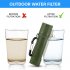 Outdoor Water Filter Straw Emergency Survival Equipment Field Portable Life Water Filtration System Purifier Army Green 75MM