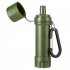 Outdoor Water Filter Straw Emergency Survival Equipment Field Portable Life Water Filtration System Purifier Army Green 75MM