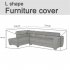 Outdoor Waterproof Courtyard Furniture Cover L shaped Corner Sofa Cover 210D Black L shape  215 215 87cm