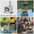Outdoor Wood Burning Stove With Chimney Pipe Backpacking Stove For Cooking Camping Tent Hiking Fishing Backpacking silver