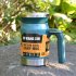 Outdoors Stainless Steel Vacuum Cup Tea Cup Office Double Layers Filter Mug with Handle Lake Blue