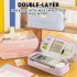 Oversized Pencil Case Double Zipper Closing Pencil Pouch Minimalist Style Desk Organizer Marker Pouch High Capacity Holder With Handle For Middle School Office 