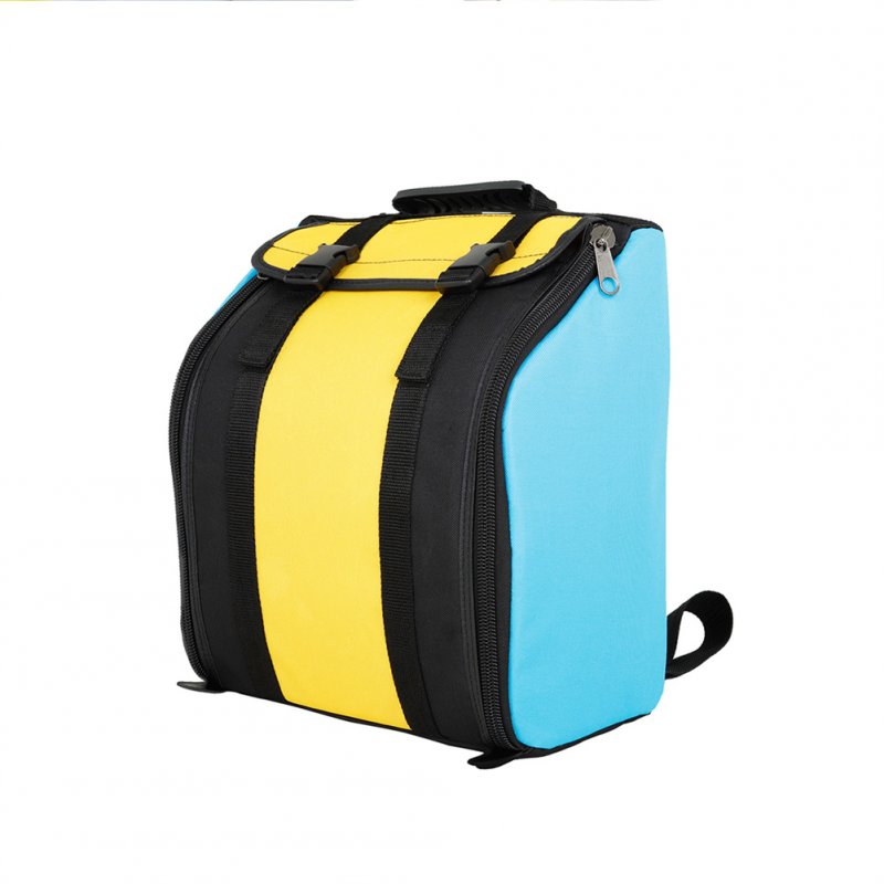 Oxford Cloth Accordion Backpack Portable Waterproof Padded Shoulder Bag Musical Instrument Storage Bag Yellow+blue