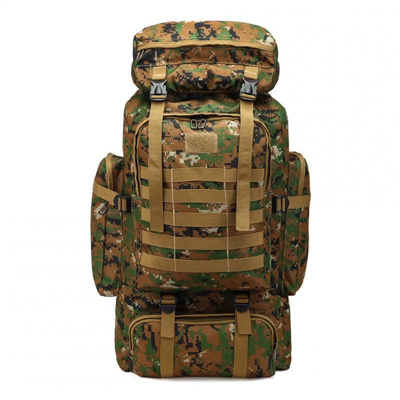 Oxford Cloth Hiking Backpack Outdoor Waterproof Large Capacity Casual Sports Breathable Bag Jungle camouflage