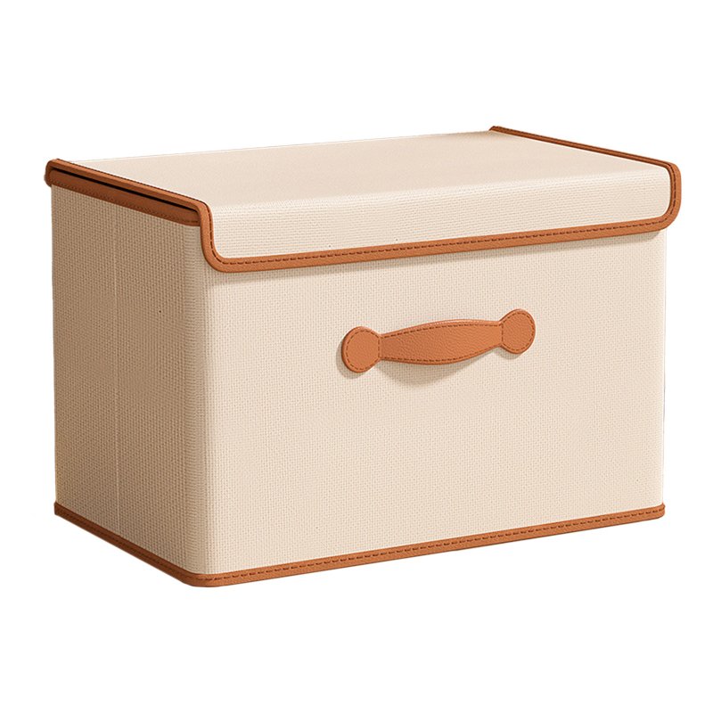 Oxford Cloth Storage Bin With Lid Collapsible Storage Case Foldable Home Nursery Laundry Organizer Clothes Blanket Container Reusable Sustainable Home Storage Box pu leather extra large (66L))