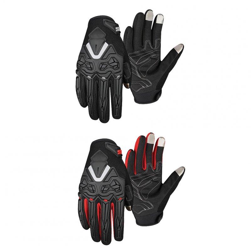 Motorcycle Gloves For Men Women Touchscreen Breathable Anti-slip Full Finger Protective Gloves For Motocross Racing black XL