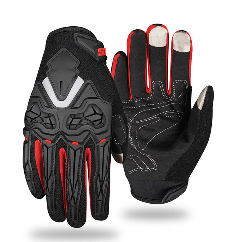 Motorcycle Gloves For Men Women Touchscreen Breathable Anti-slip Full Finger Protective Gloves For Motocross Racing black XL