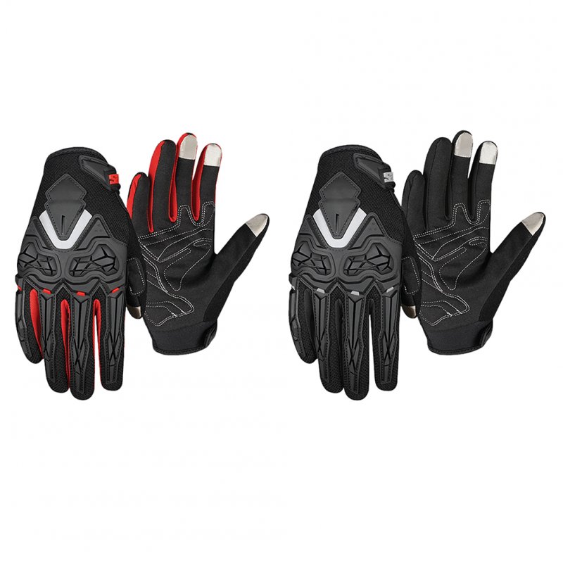 Motorcycle Gloves For Men Women Touchscreen Breathable Anti-slip Full Finger Protective Gloves For Motocross Racing black XL