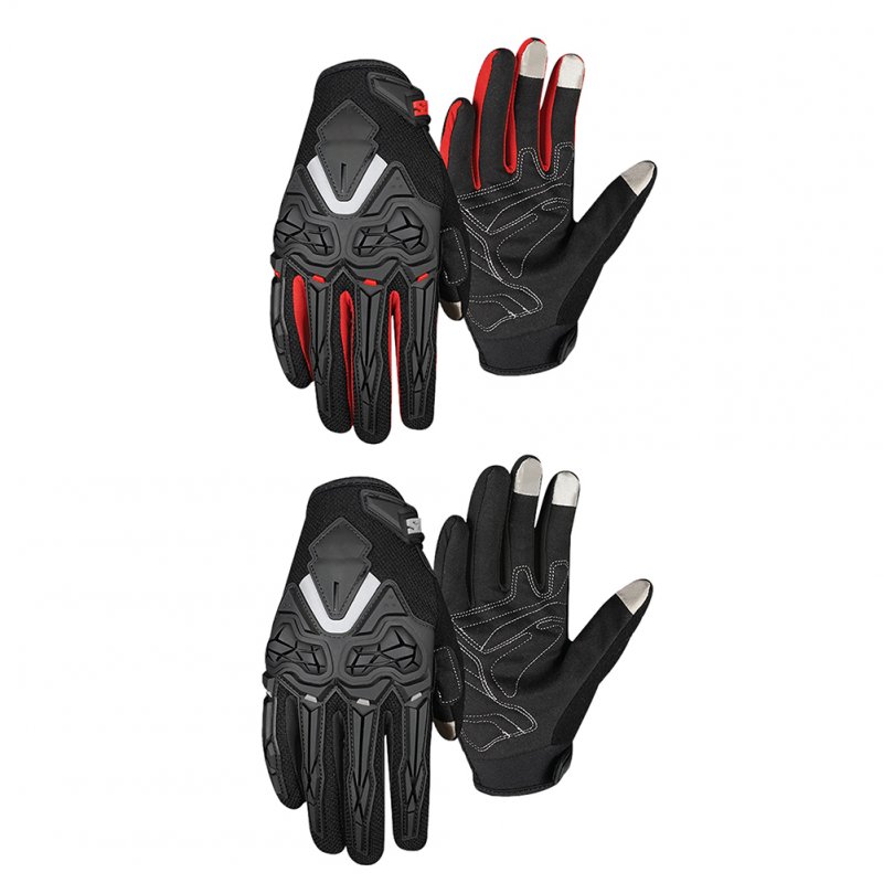 Motorcycle Gloves For Men Women Touchscreen Breathable Anti-slip Full Finger Protective Gloves For Motocross Racing black XL