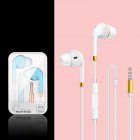 P16 Portable Mobile Phone  Headset, Wired Earbuds In-ear Copper Ring Stereo Wired Music Call Earphone, Universal For Android White