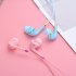 P16 Portable Mobile Phone  Headset  Wired Earbuds In ear Copper Ring Stereo Wired Music Call Earphone  Universal For Android pink