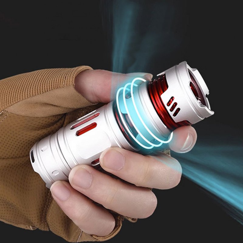 3W LED Mini Flashlight Spinning Gyro 5200LM Super Bright Rechargeable Strong Light Aluminum Alloy Torch Camping Lantern 