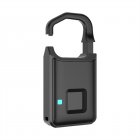 P4 Fingerprint Padlock Portable USB Rechargeable Smart Biometric Keyless Lock For Locker Gym Backpack School Fence Storage black