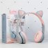 P47 Kids Headphones With Cat Ear RGB Led Light Up Foldable Over Ear Headphones With AUX 3 5mm Wireless Headset Purple