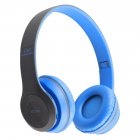P47 Wireless Headsets On-Ear Stereo Earphones Longer Playtime USB Charging For Smart Phone Computer Laptop blue