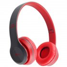 P47 Wireless Headsets On-Ear Stereo Earphones Longer Playtime USB Charging For Smart Phone Computer Laptop red