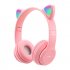 P47m Bluetooth 5 0 Headphones Big Cat Ear Wire controlled Gaming Headset Hifi Sports Earphones black