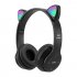 P47m Bluetooth 5 0 Headphones Big Cat Ear Wire controlled Gaming Headset Hifi Sports Earphones black