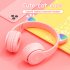 P47m Bluetooth 5 0 Headphones Big Cat Ear Wire controlled Gaming Headset Hifi Sports Earphones black