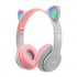 P47m Bluetooth 5 0 Headphones Big Cat Ear Wire controlled Gaming Headset Hifi Sports Earphones black