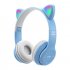 P47m Bluetooth 5 0 Headphones Big Cat Ear Wire controlled Gaming Headset Hifi Sports Earphones black