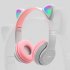P47m Cute Cat Ears Luminous Head mounted Headphones Wireless Bluetooth Game Headset Purple