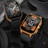 P73 Smart Watch 1 83 Inch Screen Fitness Smartwatch Heart Rate Blood Oxygen Monitor Camouflage Black Orange
