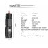 P90 LED Flashlight USB Rechargeable 6 Lighting Mode Torch with Safety Hammer for Outdoor Camping black Model W69B P90