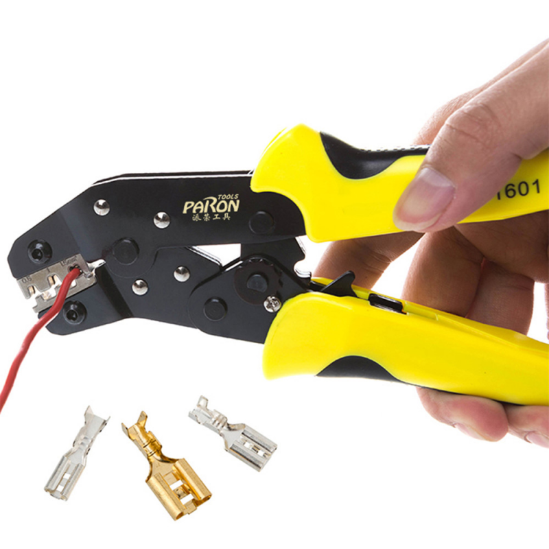 PARON Yellow Black Alloy Steel Multi-function JX-1601-2546 Ratchet PV Connector Terminal Crimping Clamp JX-1601 -2546