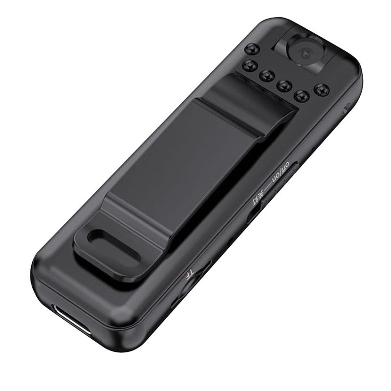 PB10 1080P Mini Body Camera With Back Clip Infrared Night Vision Camera For Outdoor Sports Office Security black