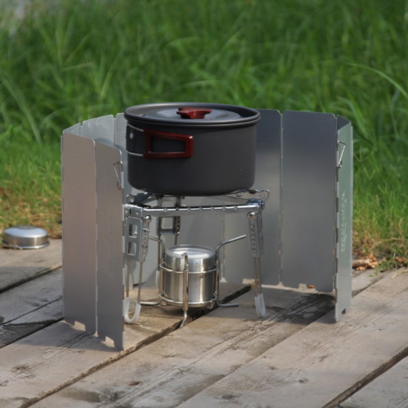 Camping Picnic Stove Stainless Steel Outdoor Alcohol Stove Portable Liquid Burner Furnace Hot Pot Cooker 
