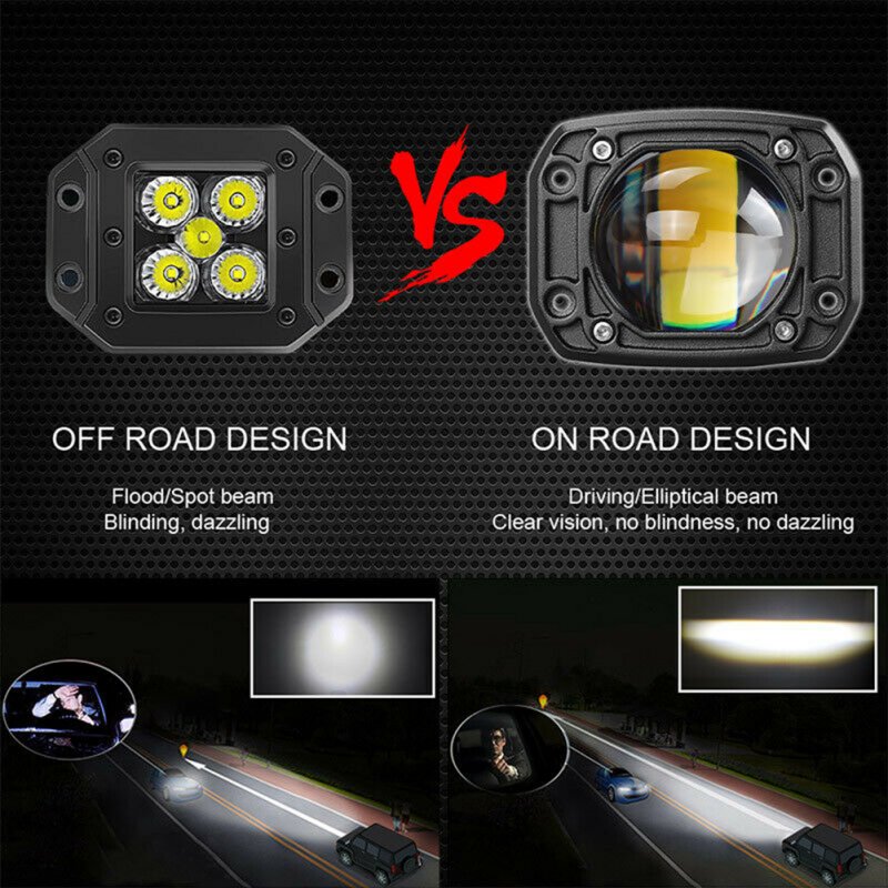 Metal 3 Inch Car Led  Work  Lights Shockproof High Brightness Energy Saving Good Heat Dissipation Suv Off-road Spotlight Fog Light 