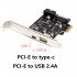 PCI e to USB3 1 Expansion Card Type C PCI e to USB 2 4A Fast Charging   19 pin Front USB Adapter Card