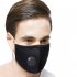 PM2 5 Filter Face Guard Dustproof Cotton with Breathing Valve Anti Dust Allergy pure black One size
