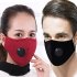 PM2 5 Filter Face Guard Dustproof Cotton with Breathing Valve Anti Dust Allergy pure black One size