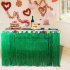 PP Artificial Grass Table Skirt Flower Inlaid Hawaiian Tropical Luau Party Tableware Decoration Army green None