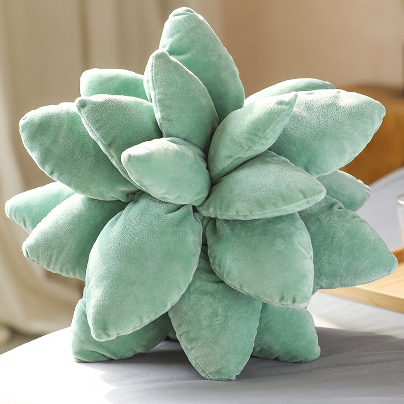 PP Cotton Artificial Plant Succulent  Pillow Household Decorative Ornaments Dark green and Succulent