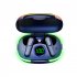 PRO80 Wireless Earphones Stereo Sound Earbuds With Cool Lighting LED Display For Sports Work Running Cycling Gaming black