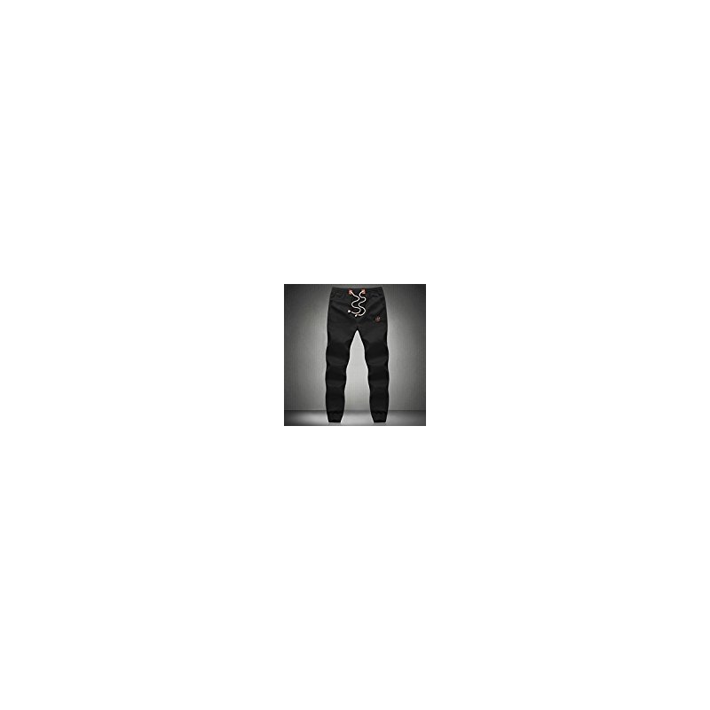 PS Men`s Hemp Cotton Natural Eco Lounge Pants Elastic Drawstring Trousers Black 5X-large