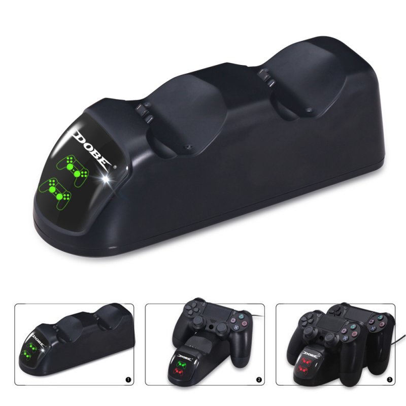 PS4 Game Controller Charger Train Head Design Dual Charging Dock Station for PS4/PS4 Slim/PS4 Pro USB Charging Dock Stand  black