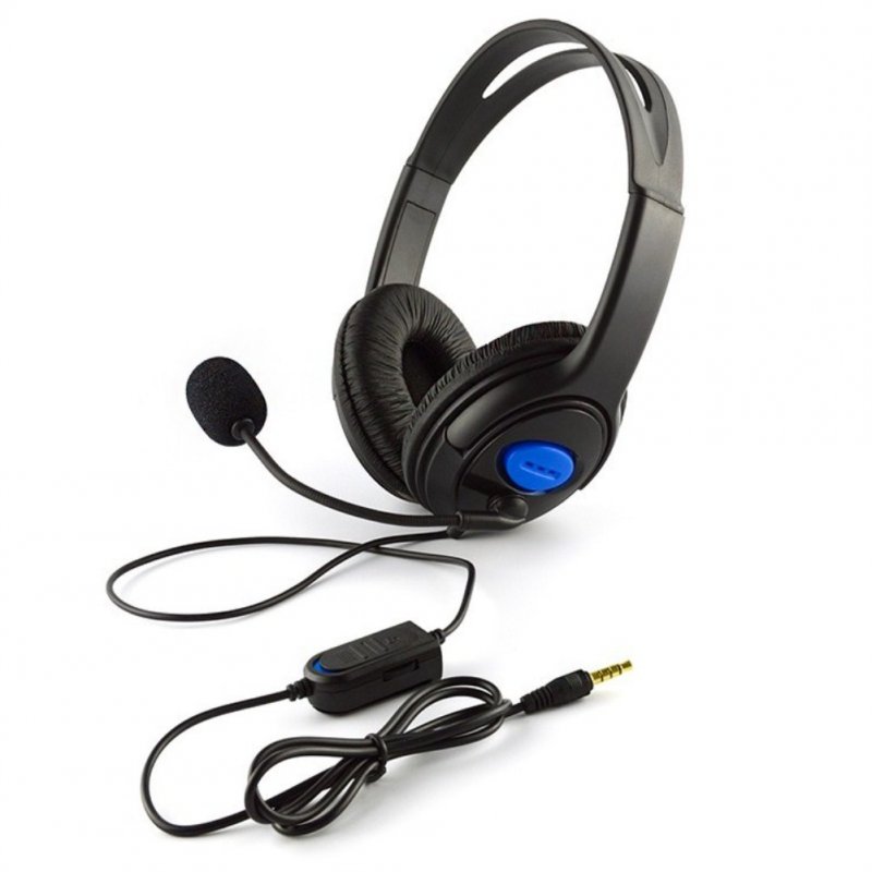 PS4/X-ONE Phone Computer Game Headset Stereo Wired Super Bass Universal Headset Black and blue