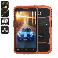 NO.1 M3 Rugged Smartphone - Android OS, IP68, 5 Inch Display, 4G, Dual-IMEI, Quad-Core CPU, 2GB RAM, 13MP Camera (Orange)