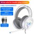 PSH 200 Wired Headset Stereo Sound Noise Reduction Cat Ear shaped Hifi Colourful Light Headset Pink 3 5MM version