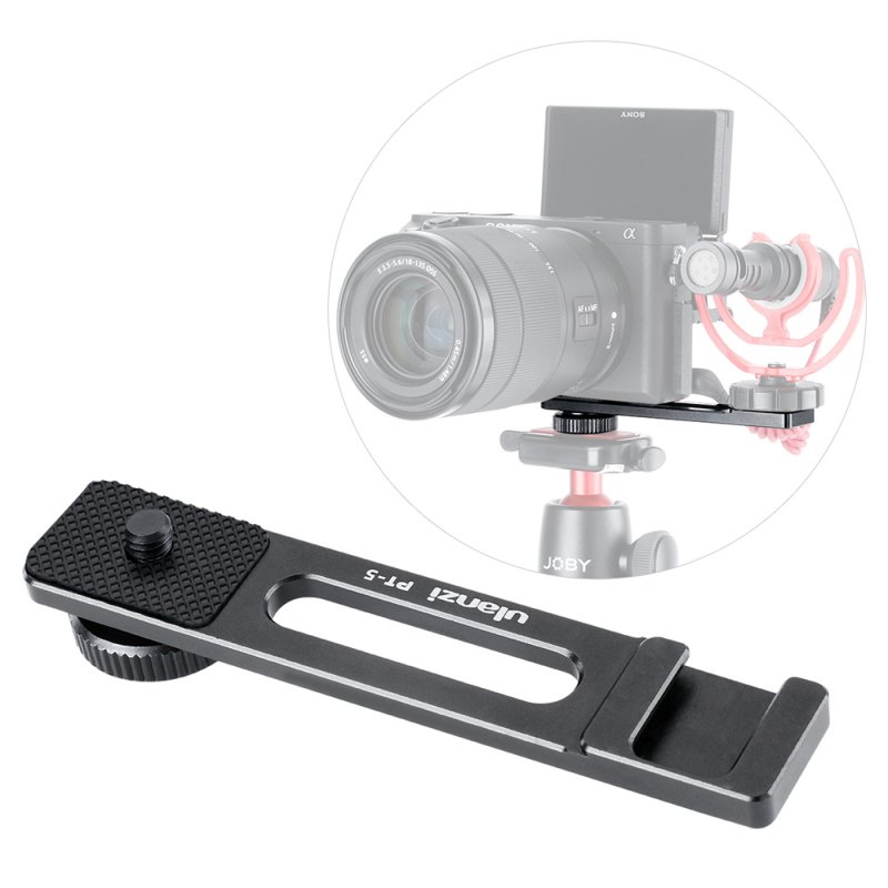 PT-5 Vlogging Microphone Mount Tripod Adapter Bracket Stand for SONY A6400 A6500 A6300 Camera  black