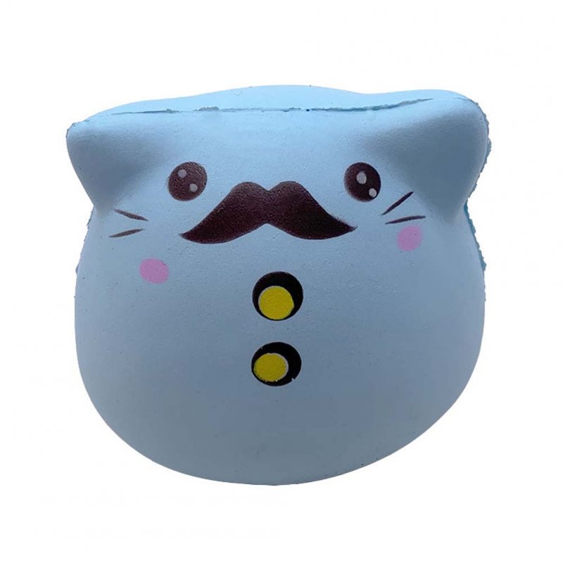 PU Doll Slow Rebound Decompression Toy Simulated Kitty Foam Relaxed Toy blue_10 * 9 * 8.5cm