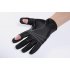 PU Leather Fishing Gloves Anti Slip Winter Gloves Outdoor Fishing Tackle Three Fingers Exposed Available black M