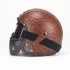 PU Leather Helmets 3 4 Motorcycle Bike Helmet Open Face Vintage Motorcycle Helmet with Goggle Mask