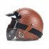 PU Leather Helmets 3 4 Motorcycle Bike Helmet Open Face Vintage Motorcycle Helmet with Goggle Mask