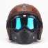 PU Leather Helmets 3 4 Motorcycle Bike Helmet Open Face Vintage Motorcycle Helmet with Goggle Mask